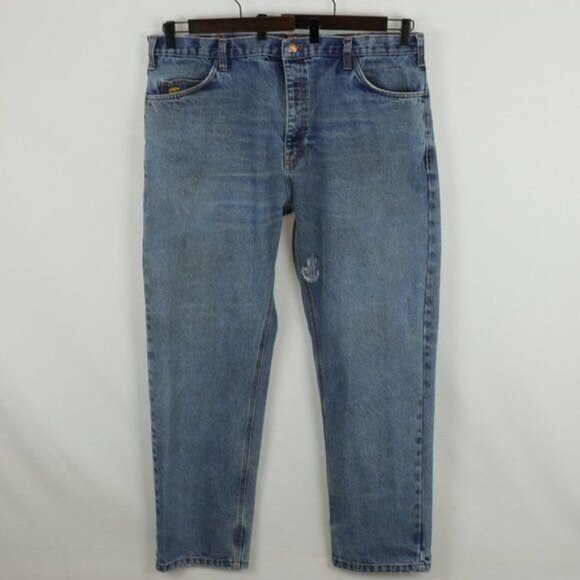Berne FR Men's Size 42x32 Blue Denim Flame Resistant Straight Leg Jeans - Picture 1 of 13